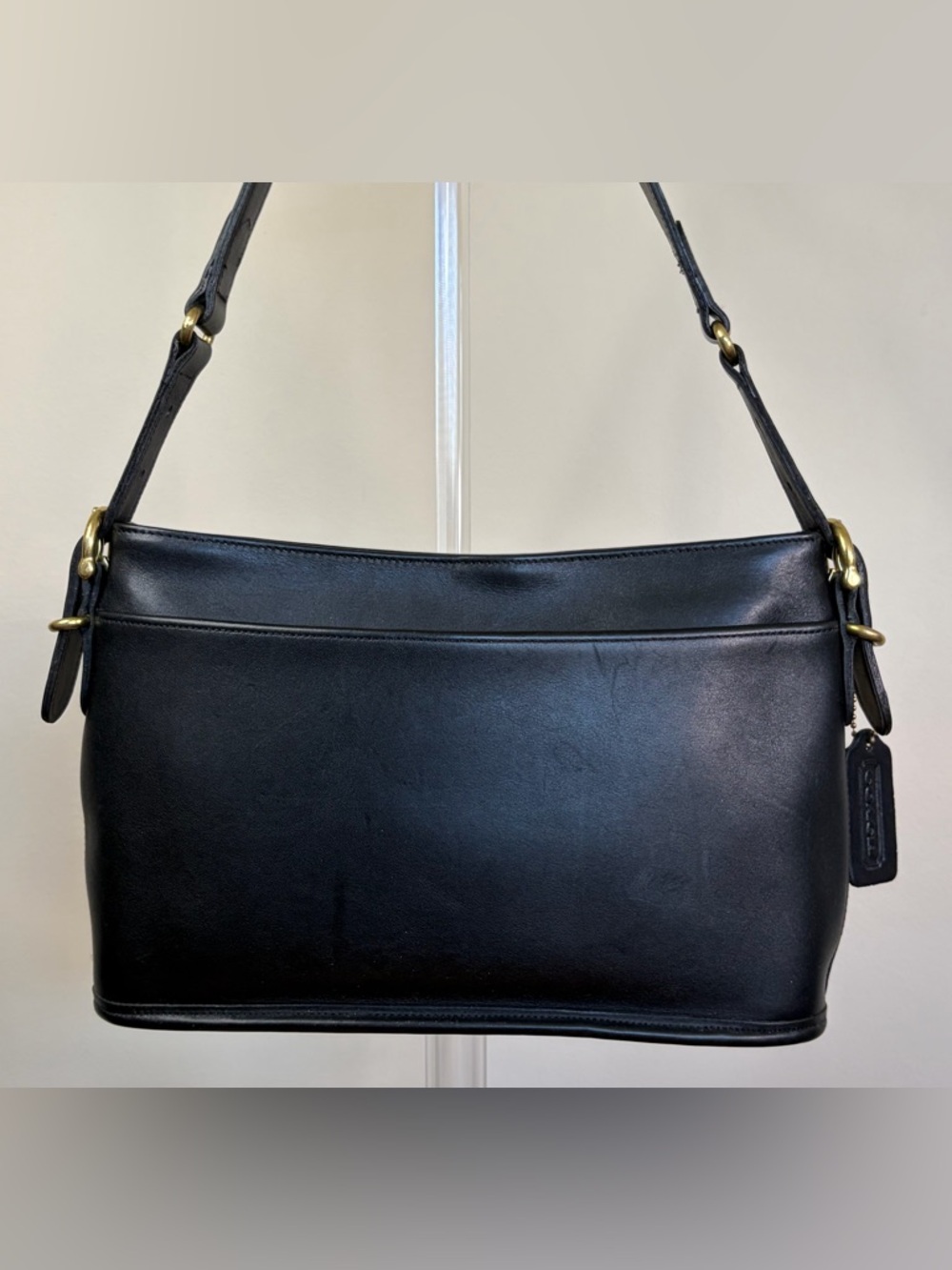 Vintage COACH Equestrian Slim Zip Crossbody Black 9802 EUC - Picture 3 of 17